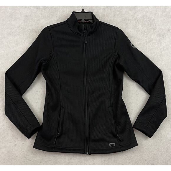 OGIO Grit Fleece Jacket Womens Small Black Knit Full Zip Embroidered Logo - Picture 7 of 16